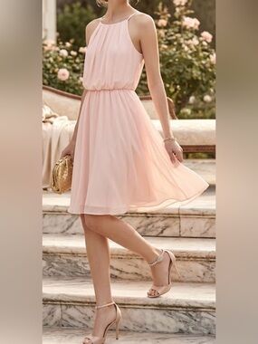 miami Soft Pink Chiffon Mini Dress